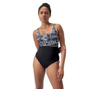 Speedo Bañador Moldeador de 1 Pieza ContourEclipse | Moldeador | Traje de baño para Las Vacaciones y la Playa Traje de baño para Mujer, Negro/Gris óxido/Blanco, 44