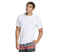 Speedo Camisa de natación para Hombre, de Manga Corta, Ajuste Regular, Resistente a erupciones, Hombre, Camisa de protección de Sarpullido, MEASYSSREGSWIMSHIRT, Blanco, L