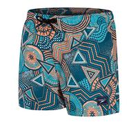 Speedo Digital Printed 13" Short de agua Niños, Dark Petrol/Aquarium/Nectarina/Blanco, XS