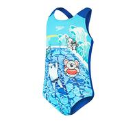 Speedo Digital Printed Bañador Niñas, Azul celeste/Giallo Yellow/New Turquoise/Cobalto, 6-9 M