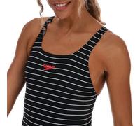 Speedo Endurance + Estampado Medalist Bañador, Adult Female, Negra/Blanco, 28
