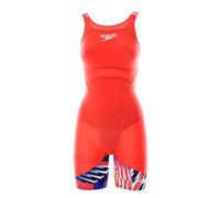 Speedo Fastskin LZR Ignite Kneeskin Bañador, Flame Red/Bolt/Blanco, 34 Women's