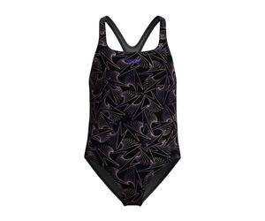 Speedo Girl's Hyperboom Allover Medalist Swimsuit Quick Drying Fitness Chlo