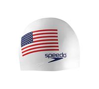 Speedo Gorro de natación Unisex de Silicona, Bandera Blanca