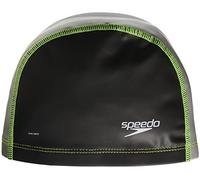 Speedo Gorro de natación Unisex para Adultos, Ajuste elástico, Negro/Plateado, L/XL