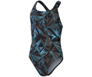 Speedo hyper boom allover medalist girl black/bolt/dove grey 116cm