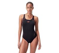 Speedo Hyperboom - Bañador para mujer, secado rápido, elástico y mantiene la forma, color negro y morado, talla 44