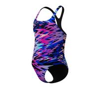Speedo Hyperboom Print Medalist One Piece Traje de baño para Niñas, Negro, 10 años