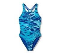 Speedo Hyperboom Print Medalist - Traje de baño para niña, Reloj de Noche/Verde Azulado, Talla 16