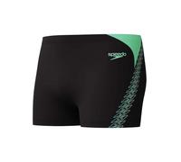 Speedo Hyperboom Splice Aquashort para Hombre, Black/Alfalfa Green, 38