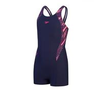 Speedo Hyperboom Splice Bañador, Azul Marino/Rosa, 9-10 años Niñas