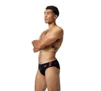 Speedo Hyperboom Splice Briefs |Quick Drying | Training | Fitness | Chlorine Resistant Slips de natación para Hombre, Black/Coral Sands, 36