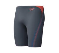 Speedo Hyperboom Splice Jammer para Hombre, Grey Lead/Neon Coral, 32