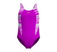 Speedo HyperBoom Splice Muscleback Swimsuit | Swim Training |Chlorine Resistant | Quick Drying | Stretch Fabric | Comfort Fit | 1 Piece Traje de baño para Niñas, Diva, 5 années-6 années