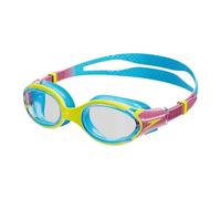Speedo Junior Biofuse 2.0 Swimming Goggles | Patented Easy Adjustment | Anti-Fog | Anti-Leak | Enhanced Fit | Improved Comfort, Lemon Drizzle/Kiki Pink/Picton Blue, One Size