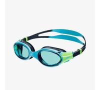 Speedo Junior Biofuse 2.0 Swimming Goggles | Patented Easy Adjustment | Anti-Fog | Anti-Leak | Enhanced Fit | Improved Comfort, Hypersonic Blue/True Navy/Lumo Green/Blue, One Size