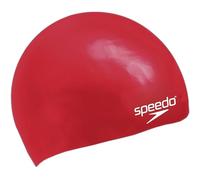 Speedo Junior Plain Moulded Silicone Junior Gorro de natación Junior Unisex, Rojo, Talla Única