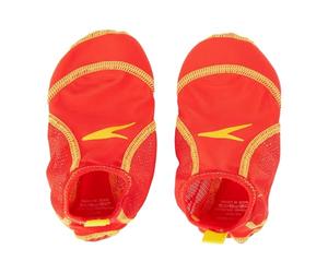 Speedo Junior Pool Socks Pool Socks Junior Unisex, Lava Red/Gris/Empire Yellow, 10-13