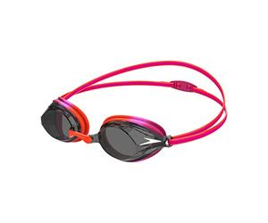 Speedo Junior Vengeance Swimming Goggles | Competitive | Racing | Training | Anti-Fog | Anti-Leak, Pink/Orange, One Size