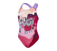 Speedo Learn to Swim Printed Crossback Bañador, por Niñas, Rosa/Rosa, 9-12 Meses