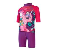 Speedo Learn to Swim Sun Protection Top & Short Rash Guard Set Niñas, Magic Sangria/Rosa cereza/Sweet Taro, 4 Años