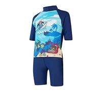 Speedo Learn To Swim Sun Protection Top & Short Rash Guard Shirt Niños, Harmony Blue/Bondi/Becah Blue/Blanco, 6-9 M