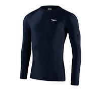 Speedo Long Sleeve Sun Protection Rash Top Rash Top Hombre, Azul Marino/Blanco, XXS