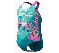 Speedo lts printed crossback girls violet/neon 6-9 meses