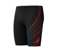 Speedo Medley Logo Jammer para Hombre, Black/Neon Coral, 30