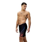 Speedo Medley Logo Jammer para Hombre, Black/Neon Coral, 40