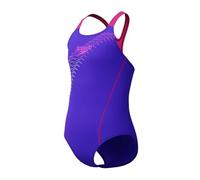 Speedo Medley Logo Medalist - Traje de baño para niñas, color azul y morado, azul, morado, 15-16 años