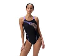 Speedo Medley Logo Traje de baño de una Pieza para Mujer, Bright Peach, 28