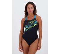 SPEEDO Bañador de 1 pieza MEDALIST. Color negro/verde