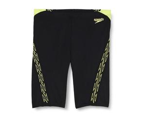 Speedo Men's Hyperboom Splice Jammer Swimming Trunks | Quick Drying | Training | Fitness | Chlorine Resistant, Black/Lemon Drizzle, 36
