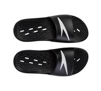Speedo Men's Slides | Pool Sliders | Quick Dry, Logo Black, 7 UK