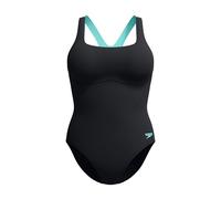 Speedo Mujer Flex Band Swimsuit with Integrated Swim Bra | Swim Fitnes | Training, Anthracite, 34