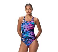 Speedo Mujer Hyperboom Print Medalist Swimsuit, SNA ANTHRACITE, 42