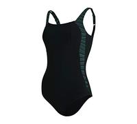 Speedo Mujeres Bañador LunaLustre Estampado, Negro/Oxid Grey/Neon Absinthe, 40 (ES 46)