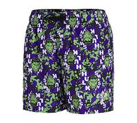 Speedo Niños Shorts de baño Estampado Integral Marvel de 13", Hulksmash Green/Violeta, L