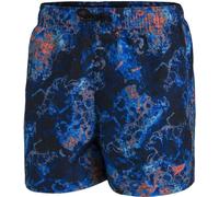 Speedo Niños Shorts de baño Estampados de 13", Negro/Lapis/Volcanic Orange, M