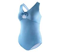 Speedo One Piece Swimsuit Tie Front Plus Size Ribbed Una Pieza, Robbia Blue, 52 para Mujer