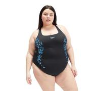 Speedo Placement Medalist Plus Bañador, por Mujer, Azul Marino/Azul, 48