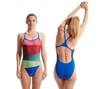 Speedo Placement Turnback Swimsuit 34" Red/Green 34" Red/Green
