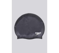 Speedo Unisex Flat Silicon Swim Cap | Hair Protect, Black, One Size