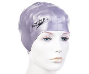 Speedo plain flat silicon cap plata