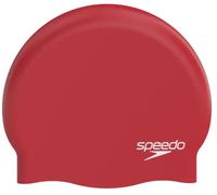 Speedo plain moulded silicone cap rojo