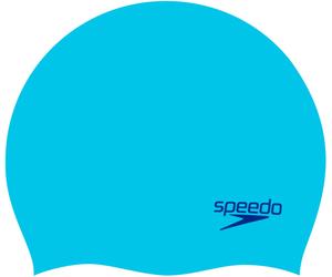 Speedo plain moulded silicone junior cap azul claro