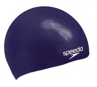 Speedo plain moulded silicone junior cap azul oscuro