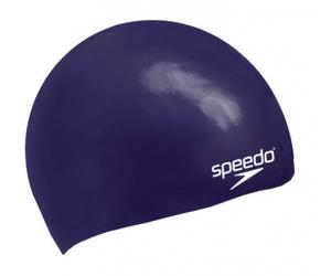 Speedo plain moulded silicone junior cap azul oscuro