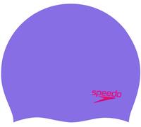 Speedo plain moulded silicone junior cap lila/rojo